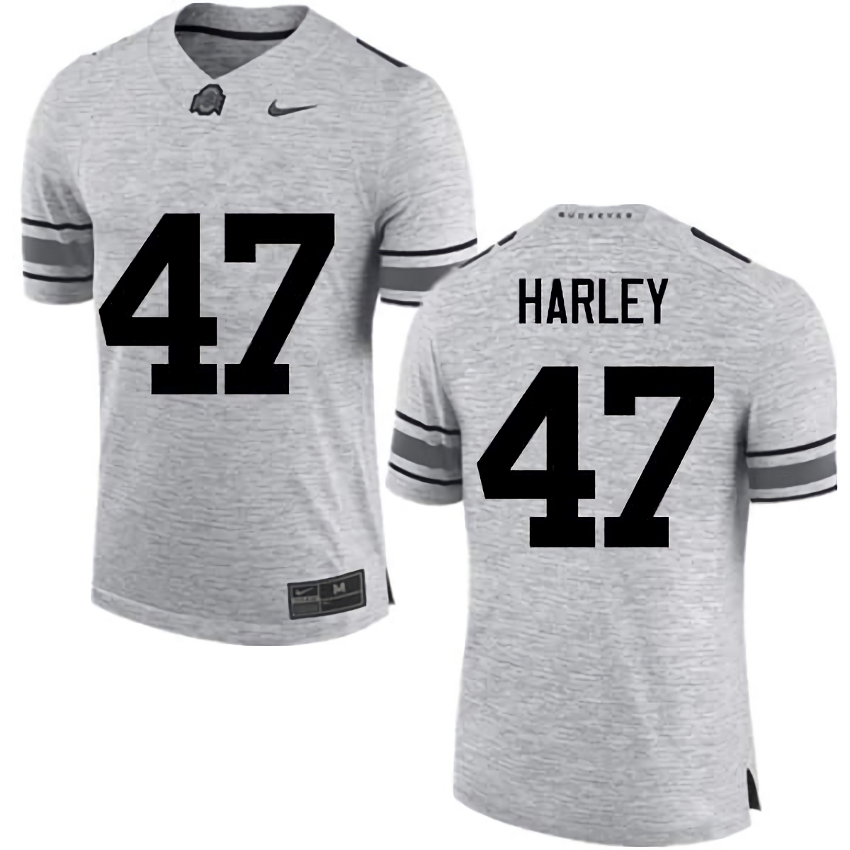Chic Harley Ohio State Buckeyes Men's NCAA #47 Nike Gray College Stitched Football Jersey AMB1756HK